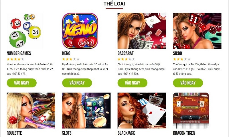 Các trò game bài tại nhà cái Mibet